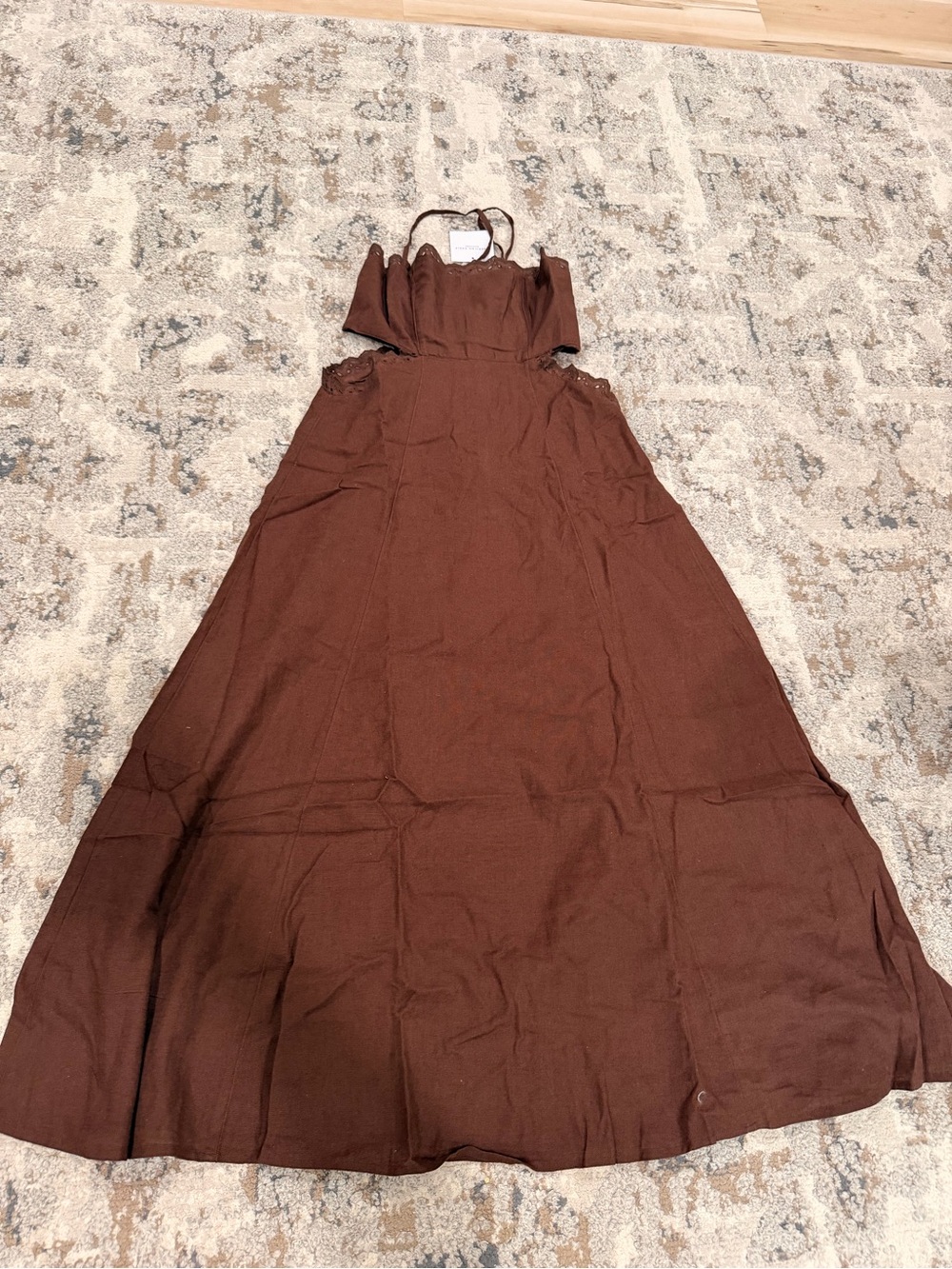 Babydoll Square Neck Cutout Midi Dress - Picture 4 of 6